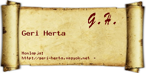 Geri Herta névjegykártya